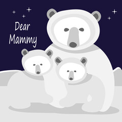 picture mother polar bear with dear mаmmy text