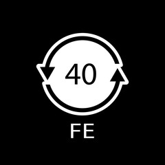 Plastic recycling symbol FE 40, Wrapping Plastic. Vector Illustration