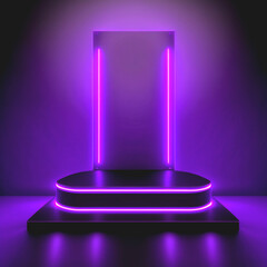 Abstract background futuristic pedestal for product presentation podium product display 3d rendering