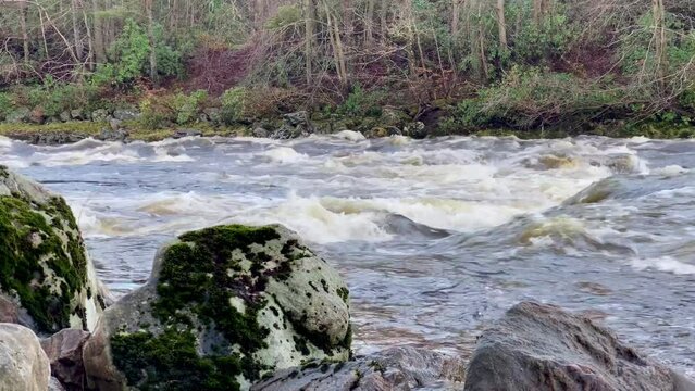 River Dee last flowing due to high water level during the winter
