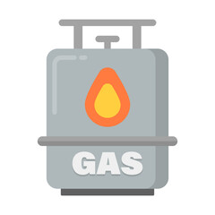 Propane gas cylinder icon. Household fuel. Vector.