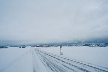 Winter of rural Toten, Norway, in Christmas time.