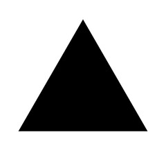 Black triangle silhouette icon. Vector.