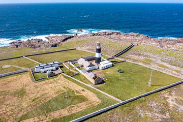 Aerial view of the Lighthouse on Tory Island, County Donegal, Republic of Ireland © Lukassek