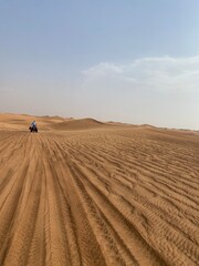 Fototapeta na wymiar tractor in the desert