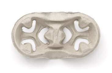 Empty disposable pulp paper two cup holder