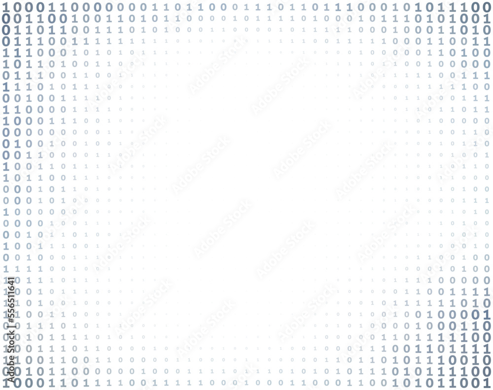 Wall mural Digital binary code background with copy space. Vector pattern - Wall murals