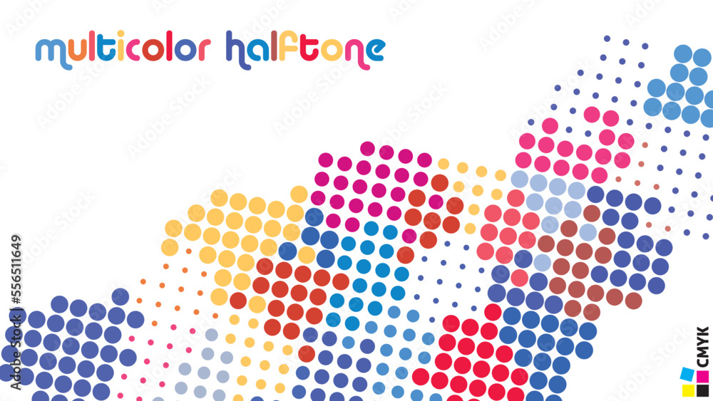 Aufkleber Simple multicolor halftone pattern. Vector graphics