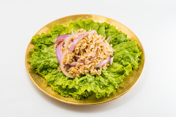 Fresh lettuce kimbap on pure white background