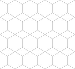 Vector seamless cubic hexagon pattern. Abstract geometric low poly background. Stylish grid texture.