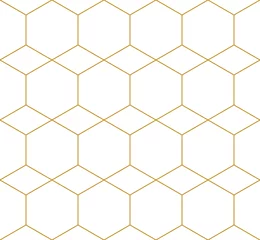 Tapeten Vector seamless cubic hexagon pattern. Abstract geometric low poly background. Stylish grid texture. © Vadym