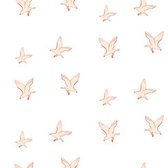 Vector Retro Seamless Patterns Picnic, Nature, Fruits, Provence, Flowers, Birds, Enjoyment, Recreation