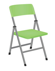 Green outdoor chair. vector illustration