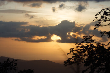 sunset in the mountains