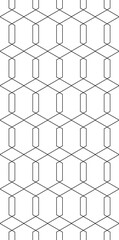 Vector seamless thin linear pattern. Abstract geometric hexagon background. Stylish fractal texture.