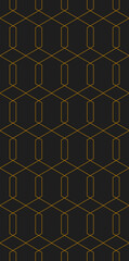 Vector seamless thin linear pattern. Abstract geometric hexagon background. Stylish fractal texture.