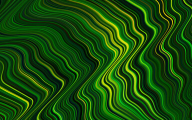 Light Green, Yellow vector pattern with lines, ovals.