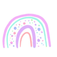 Rainbow line Rainbow, signs and symbols, Hand drawn in doodle style.	