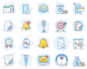 Set of flat line color vector icons. - 556517041