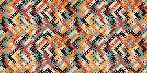 Abstract seamless pattern with diagonal zigzag shapes. Vector seamless pattern or print wallpaper. Diagonal zigzags for a stylish design of seamless pattern.