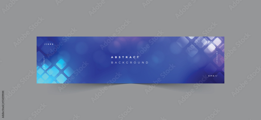 Wall mural linkedin banner with blue color technology abstract background