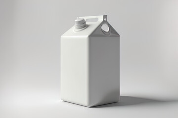 milk container on a white background, alone. Generative AI