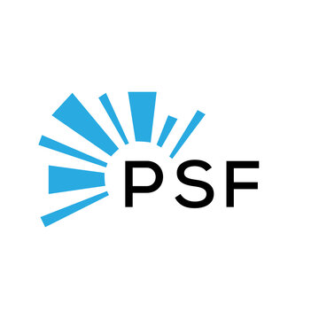 PSF letter logo. PSF blue image on white background and black letter. PSF technology  Monogram logo design for entrepreneur and business. PSF best icon.

