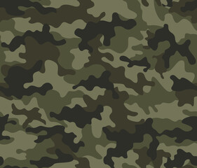 Army camouflage pattern, seamless background, uniform vector texture, military print, disguise.