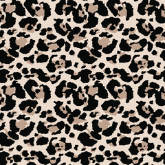 Animal print leopard vector pattern, modern trendy design, stylish leather background.