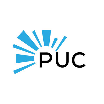 PUC letter logo. PUC blue image on white background and black letter. PUC technology  Monogram logo design for entrepreneur and business. PUC best icon.
