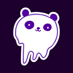 Distorted panda bear cartoon, illustration for t-shirt, sticker, or apparel merchandise. With modern pop and urban style.