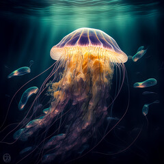 Obraz premium jelly fish in the water