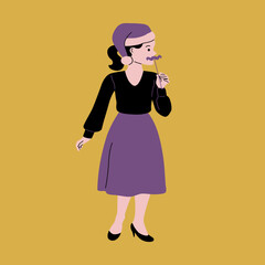 Traditional winter holiday celebration. Hand drawn Vector illustration