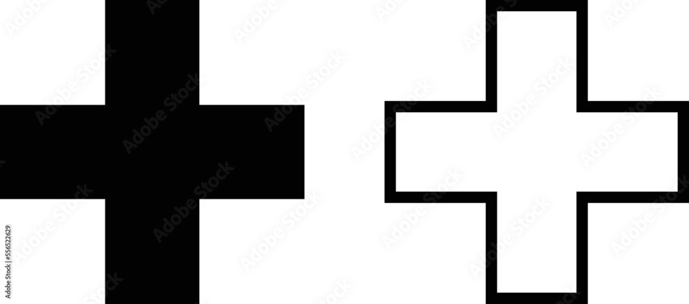 Poster plus icon vector set . add icon. addition sign. medical plus icon