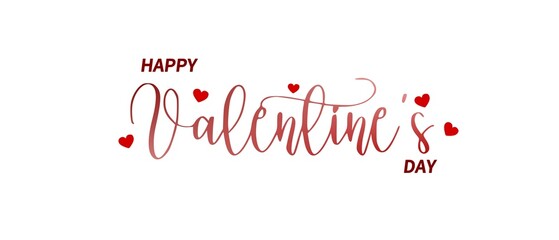HAPPY VALENTINE’S hand lettering banner with heart. PNG image