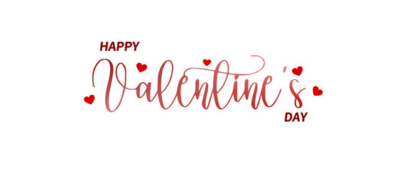 happy valentines day hand lettering banner with heart