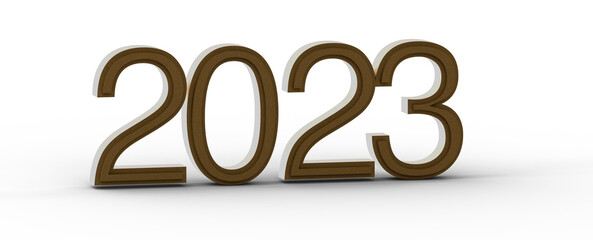 Happy new year 2023 banner..New Year 2023 Creative Design Concept - 3D Rendered Image