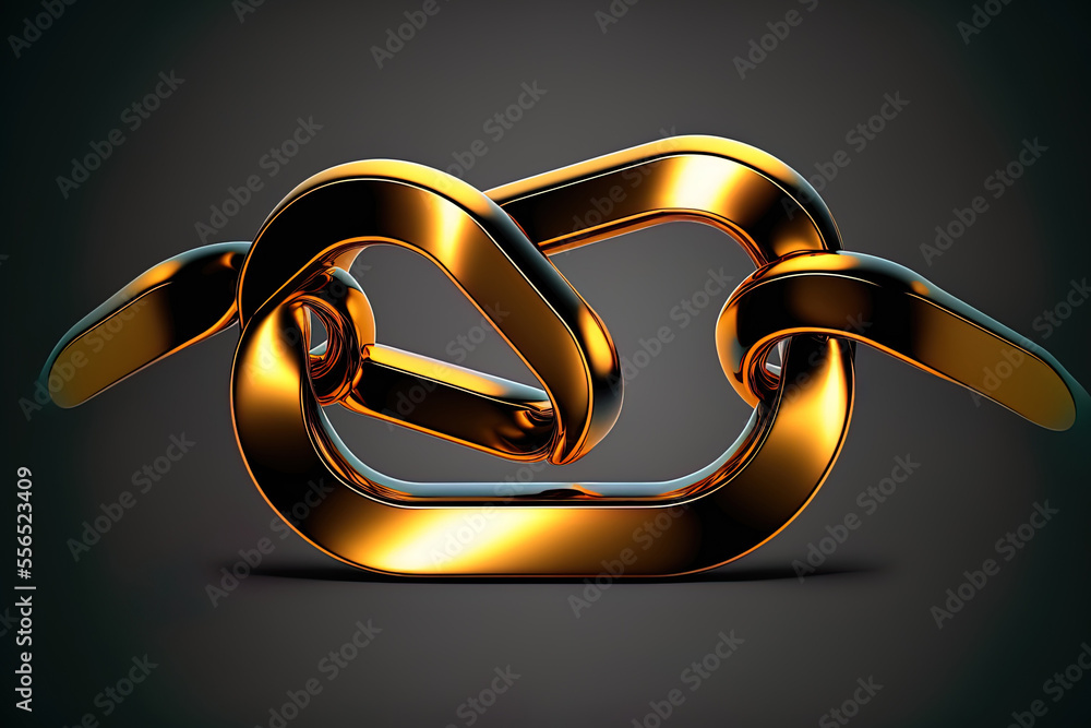 Poster icon of a chain or link in a realistic style. generative ai