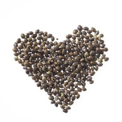 hemp seeds cannabis heart