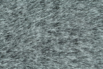 Gray artificial plain fur texture. Macro. Closeup. Horizontal photo.
