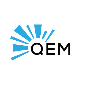 QEM letter logo. QEM blue image on white background and black letter. QEM technology  Monogram logo design for entrepreneur and business. QEM best icon.

