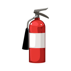 Obraz premium security fire extinguisher cartoon. security fire extinguisher sign. isolated symbol vector illustration