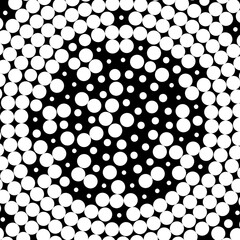 Halftone black and white circles background