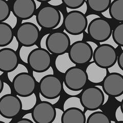 Circles pattern. Circular figures seamless ornament. Geometric motif. Rounds background. Circle, ring shapes wallpaper. Rings backdrop. Digital paper, textile print, web design, abstract. Vector work