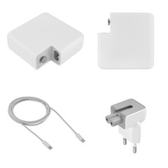 laptop power adapter, white on a white background