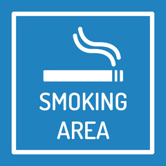 Smoking ares sign. Vector door plate icon.