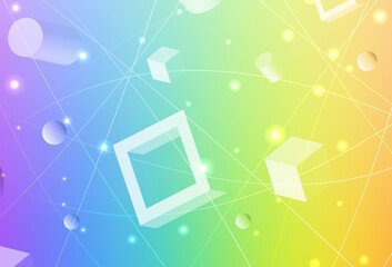 Light Multicolor vector pattern with polygonal style with circles.