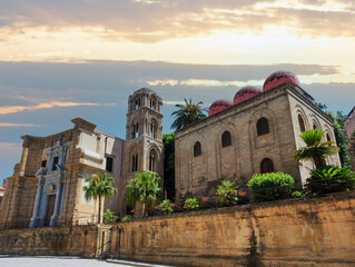 San Cataldo and Martorana churches, Palermo, Sicily, Italy