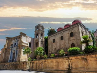Fotobehang San Cataldo and Martorana churches, Palermo, Sicily, Italy © wildman