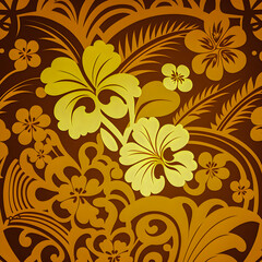 Hawaiian floral pattern, colorful design illustartion